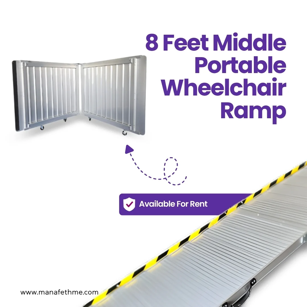 8 Feet Middle Portable Wheelchair Ramp for Rent