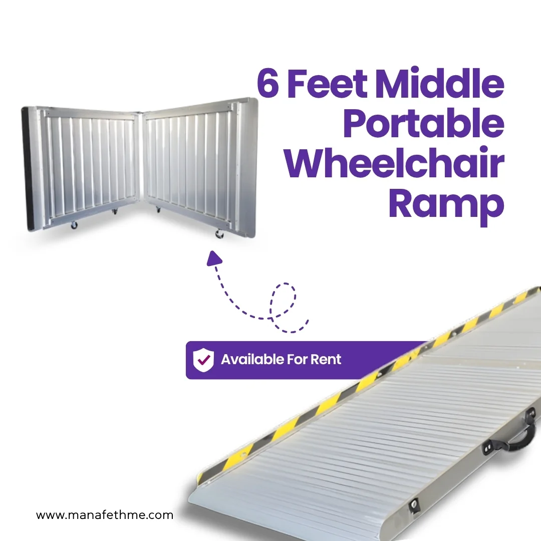 6 Feet Middle Portable Wheelchair Ramp for Rent