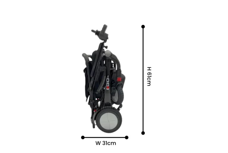 IGo Lite Power Chair – Pride Mobility Carbon Fiber Electric Wheelchair folded