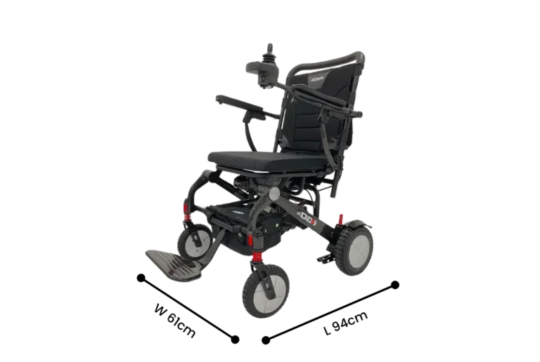 IGo Lite Power Chair – Pride Mobility Carbon Fiber Electric Wheelchair unfolded