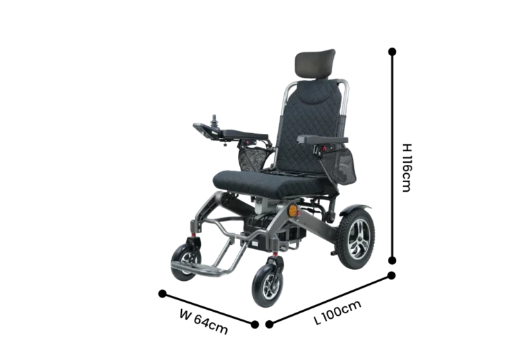 Recliner Wheelchair – Thunder Auto Reclining & Folding unfolded