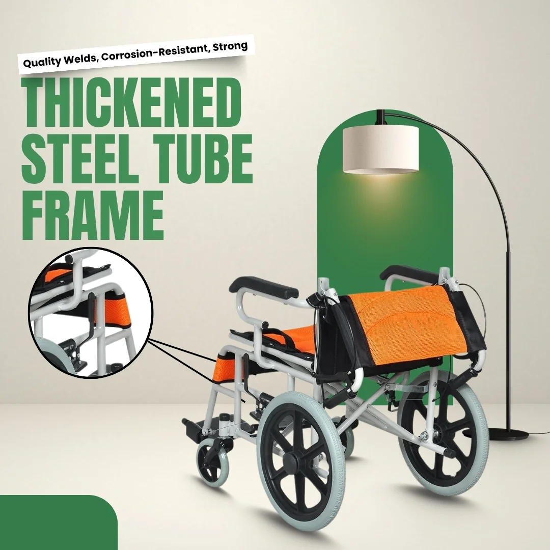 Manual Wheelchair for Elderly - Portable & Foldable (101) - Image 4