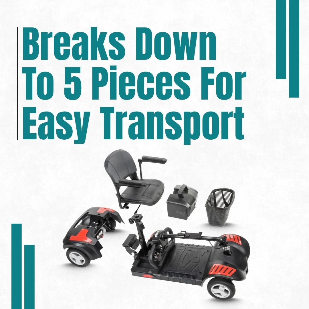Drive Scout 4-Wheel Mobility Scooter disassemble to 5