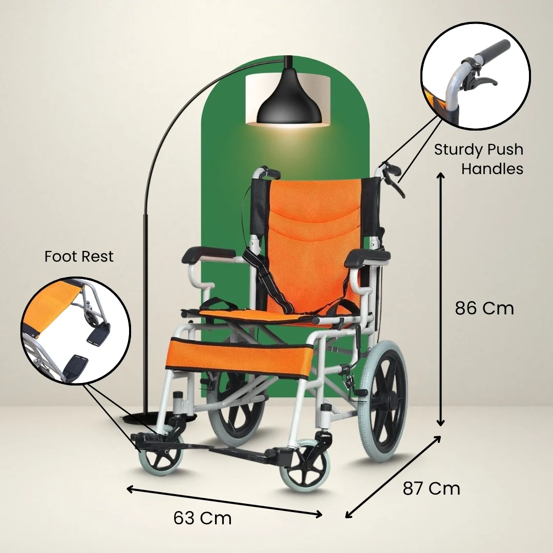 Manual Wheelchair for Elderly - Portable & Foldable (101) - Image 5