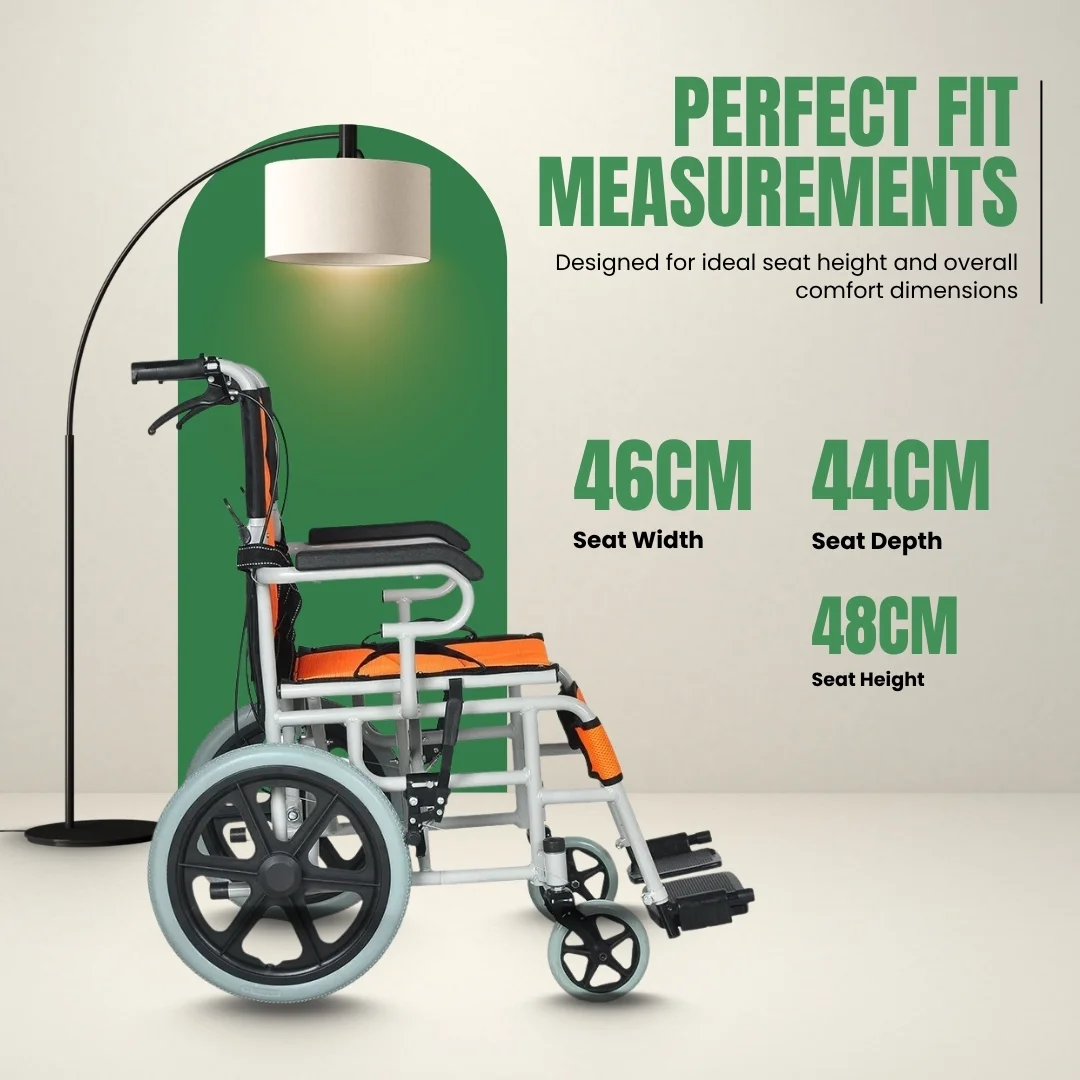 Manual Wheelchair for Elderly - Portable & Foldable (101) - Image 6