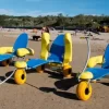 3 Blue Beach Chairs for Seniors