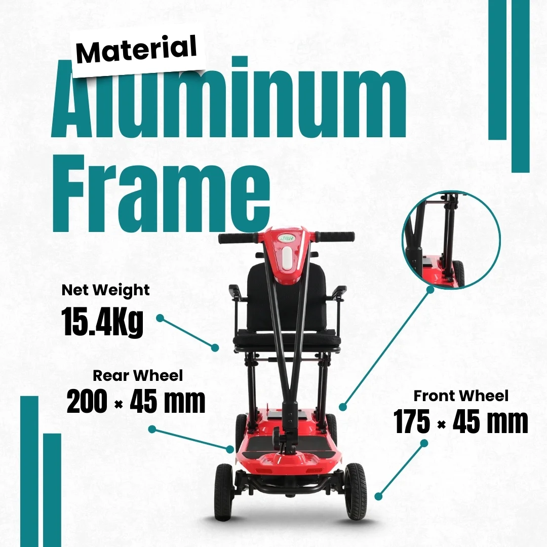 Portable and lightweight folding electric mobility scooter