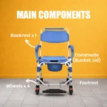 Shower Commode Chair | Anti-Slip Backrest & EVA Seat – SCAP-02 3