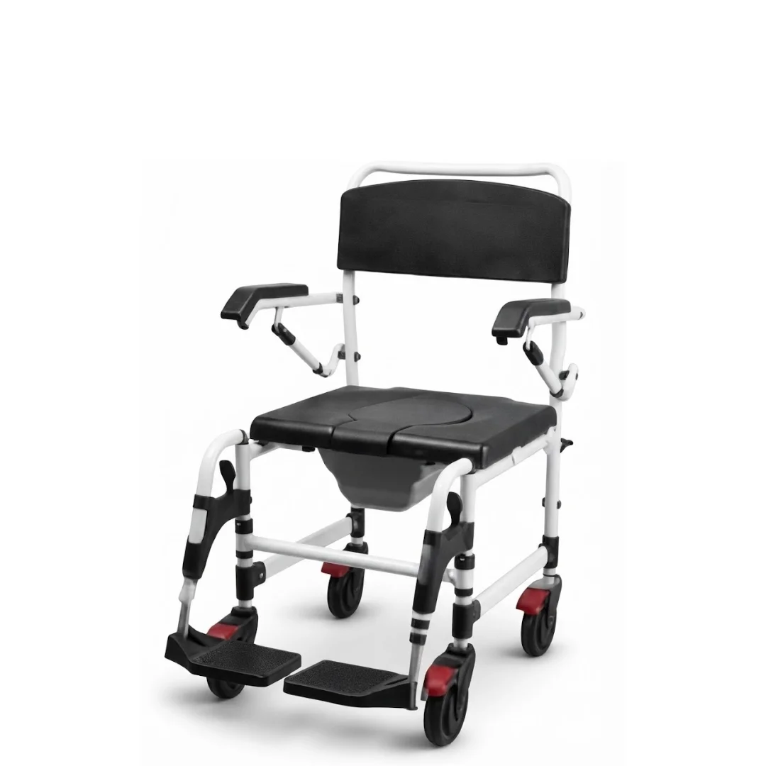 Shower Commode Chair with Lightweight Aluminum Frame