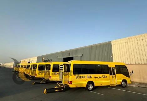 150 plus wheelchair lifts installed in Toyota Coaster by Manafeth Mobility UAE