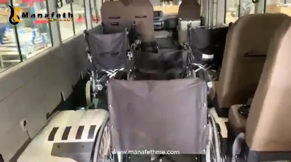 5 wheelchairs capacity Toyota Coaster by Manafeth Mobility