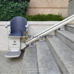 Stairlift for elderly installed outside by Manafeth Mobility