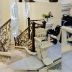 Stairlift for stairs standing at the top