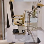 Stairlift for wheelchair user standing at the top view