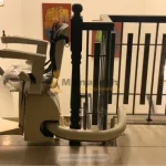 Stairlift for wheelchair users side view