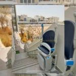 Stairlift in folding postion for stairs in Dubai