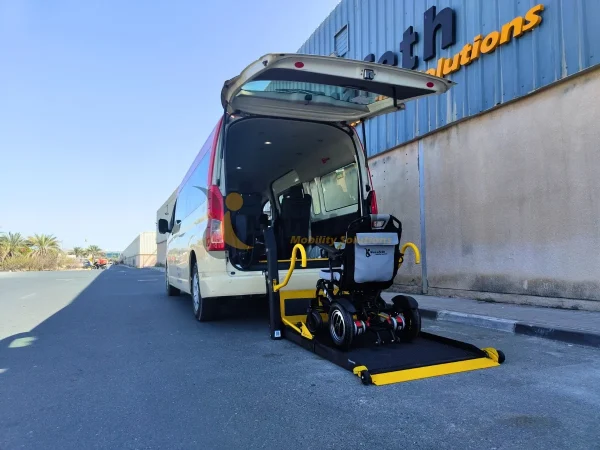 Toyota Hiace Dubai Taxi with wheelchair lift for Disabled person