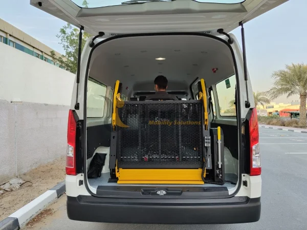 Toyota Hiace with wheelchair lift inside view in Dubai