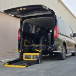 Wheelchair Lift Toyota Granvia back side full lift out view in Dubai