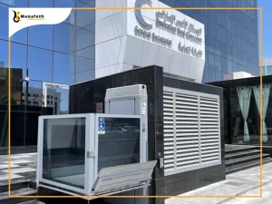 Outdoor Platform Lift installed in Red Crescent Dubai by Manafeth