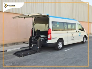 Wheelchair lift in Toyota Hiace for Sharjah Taxi