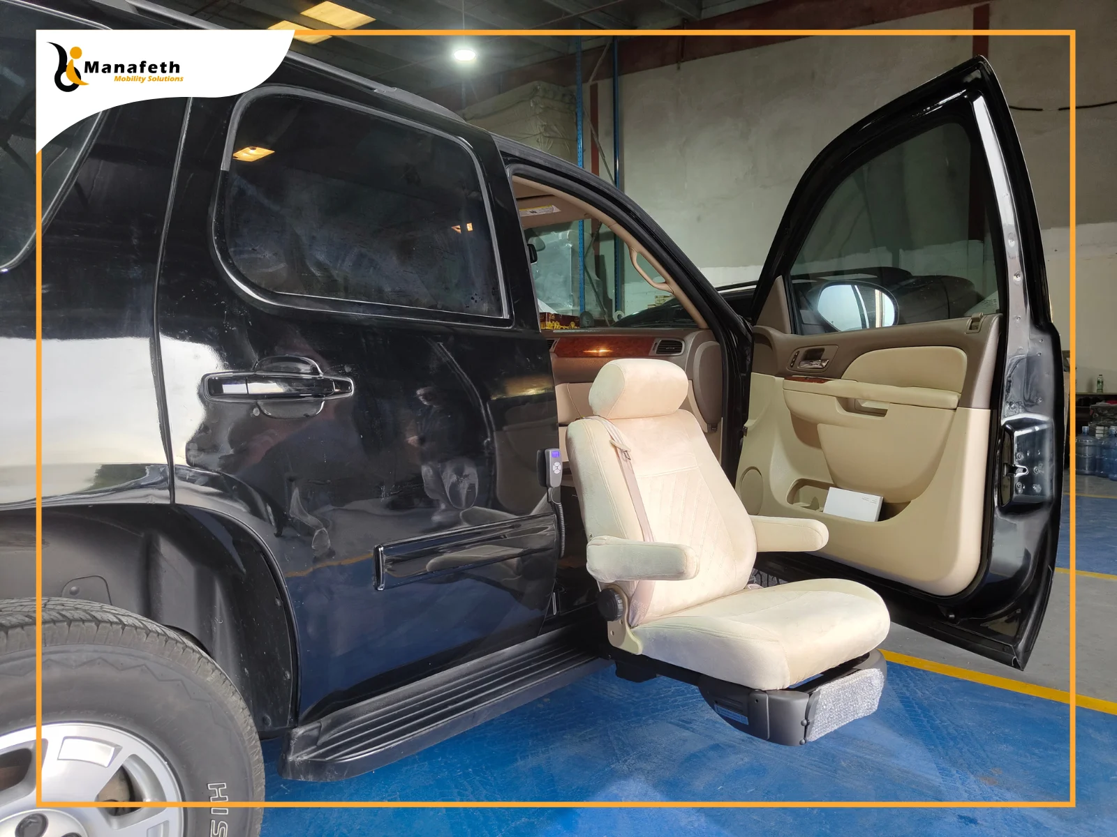 Swivel seat lift installed in Chevrolet Tahoe