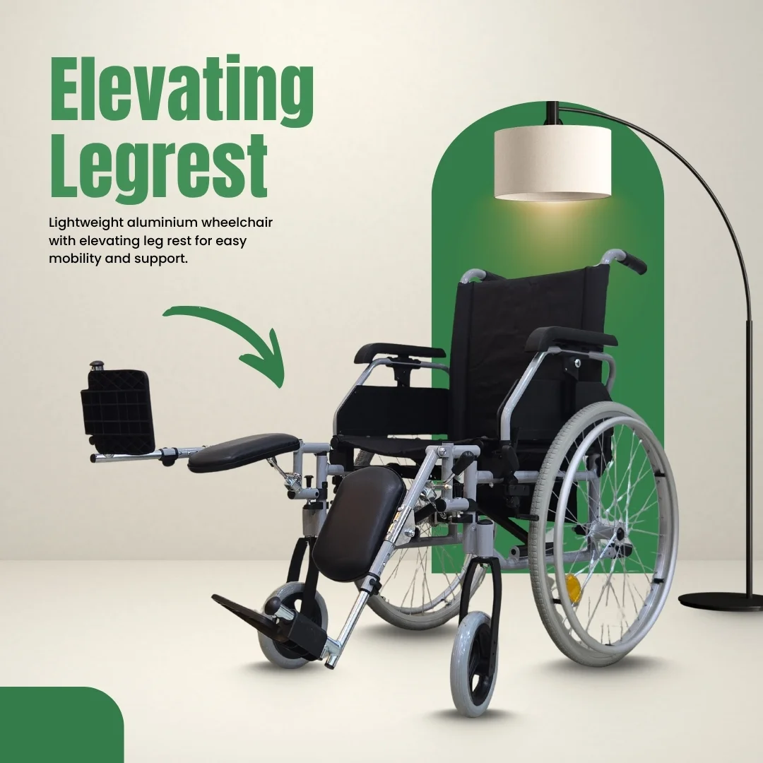 Aluminium Manual Wheelchair with Elevating Legrest