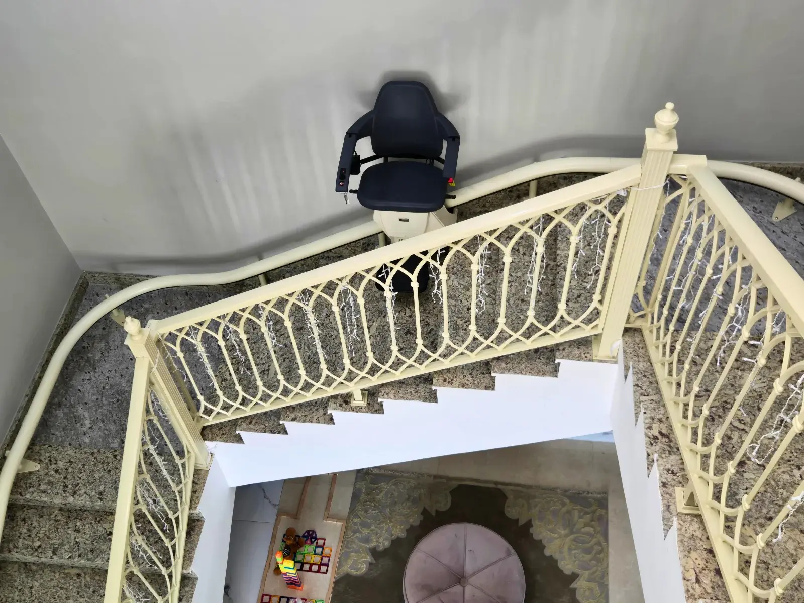 Handicare chair lift for curved stairs