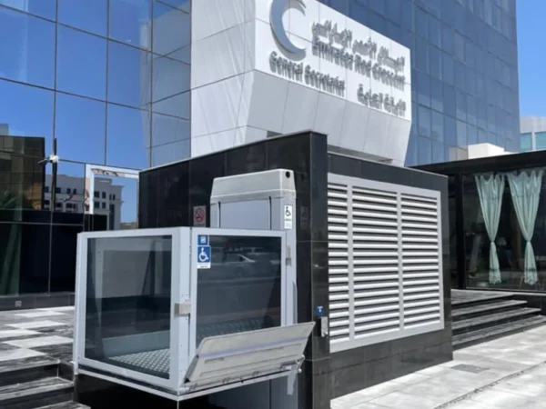 Exterior Wheelchair Lift - Red Crescent Dubai