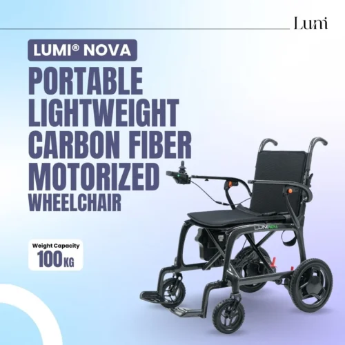 Portable motorized electric wheelchair - Lightweight Carbon Fiber