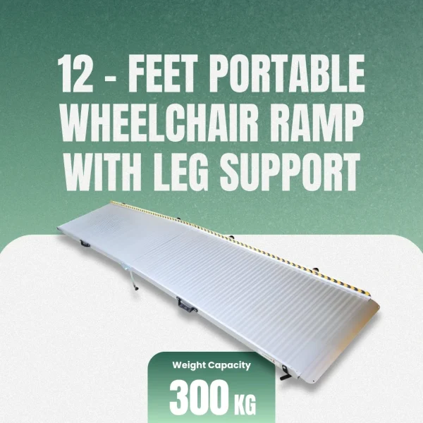 12 Feet Portable Wheelchair Ramp with Leg Support