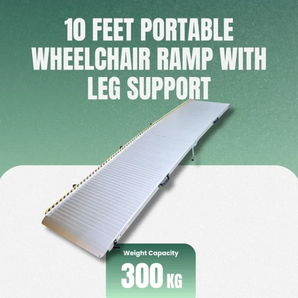 10 Feet Portable Wheelchair Ramp with Leg Support
