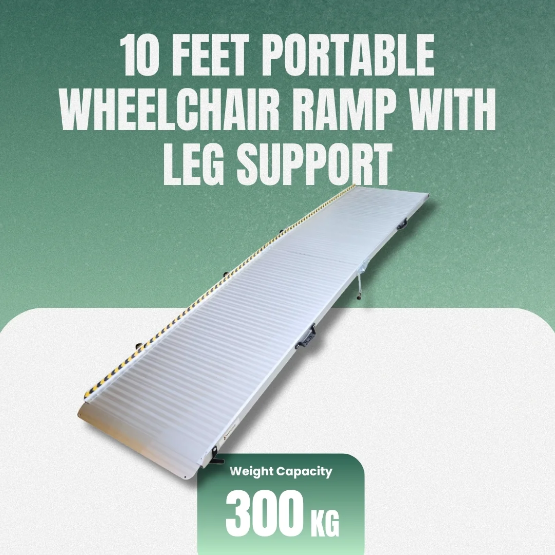 10 feet portable wheelchair ramp with leg support