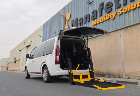 Wheelchair installed in hyundai staria