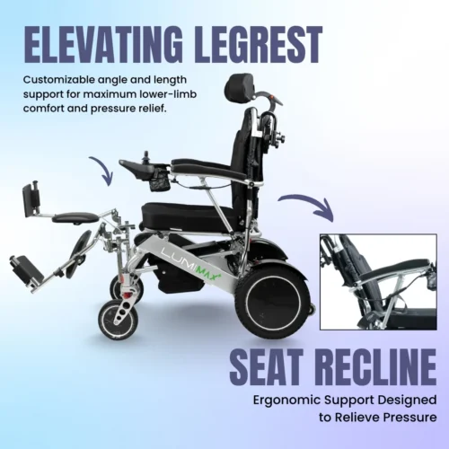 LUMI® MAX PLUS – Lightweight Foldable Wheelchair with Elevating Legrest 2