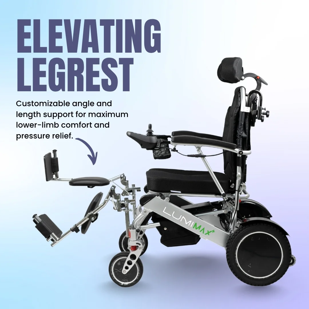 LUMI® MAX PLUS - Lightweight Foldable Wheelchair with Elevating Legrest - Image 2