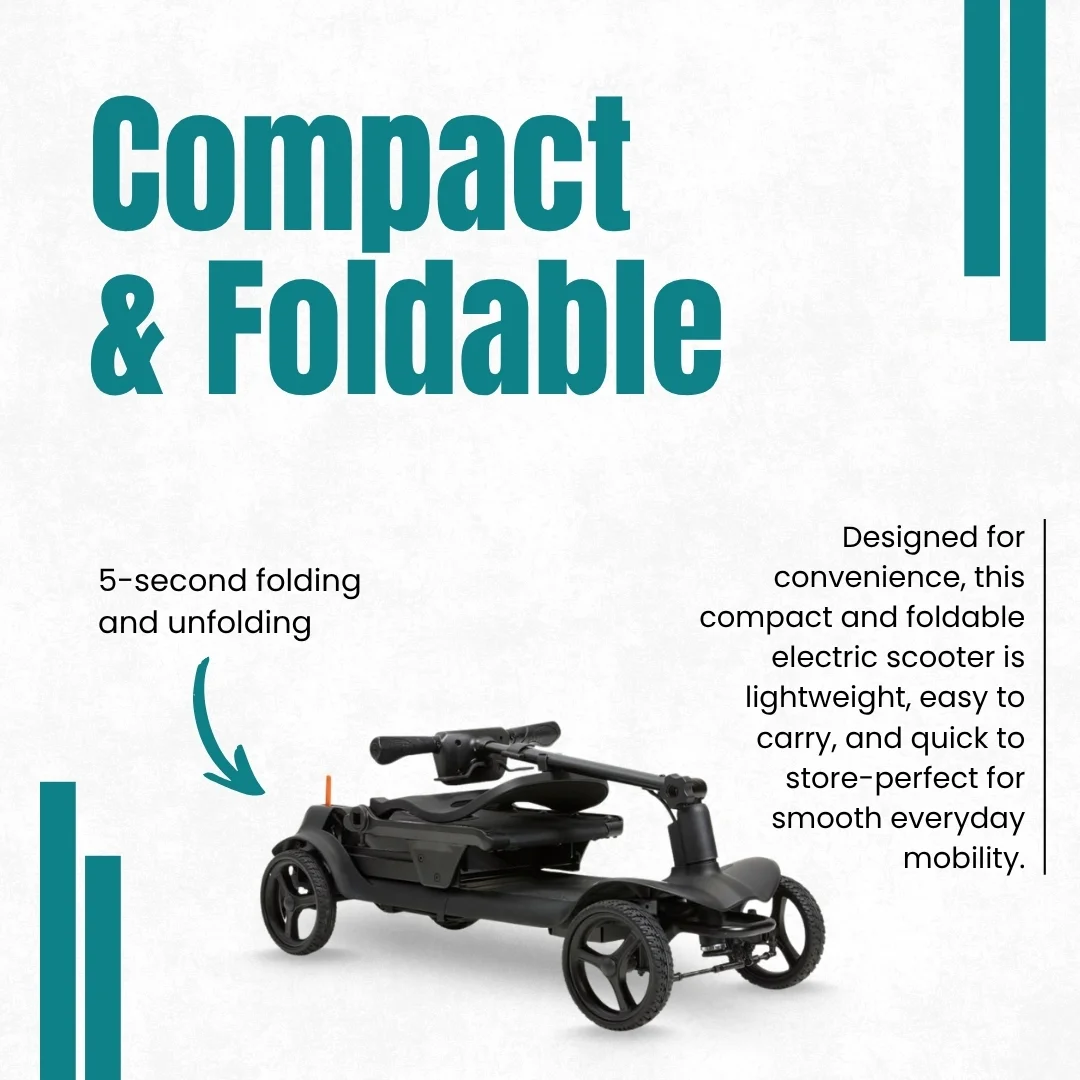 Collapsible mobility scooter for adults