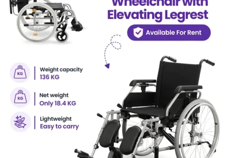 Aluminium Manual Wheelchair with Elevating Legrest for Rent