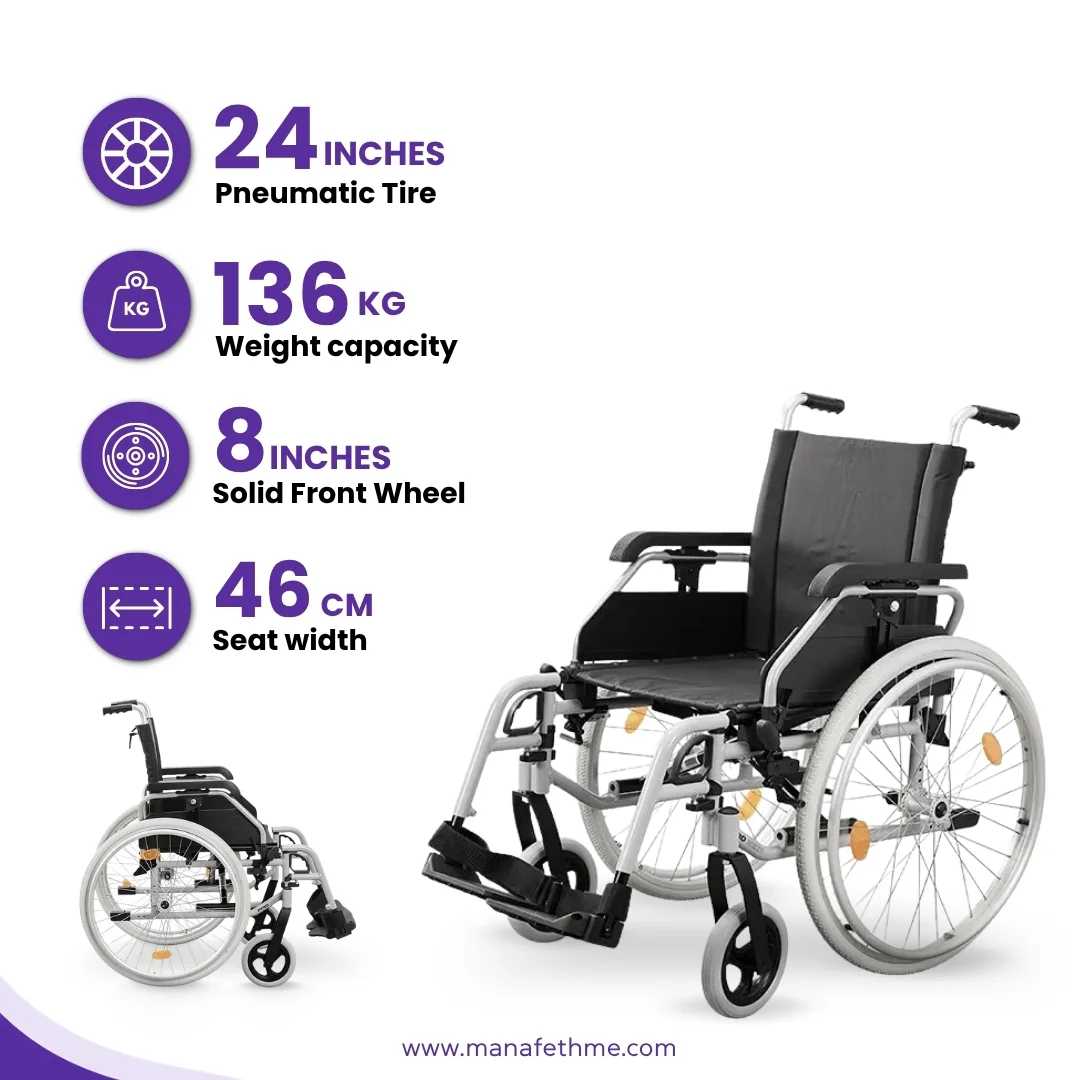 Manual Aluminium Wheelchair for Rent - Image 3