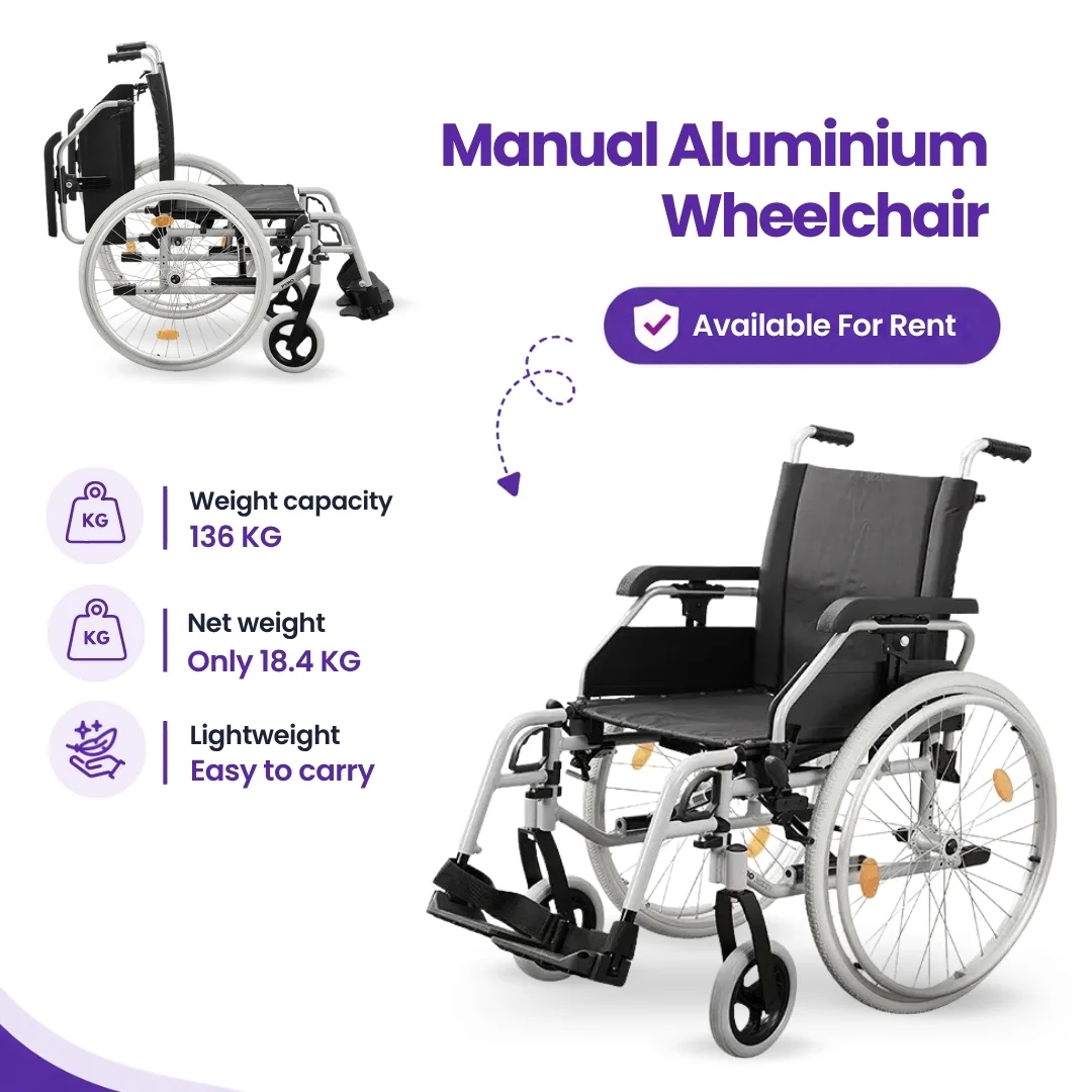Manual Aluminium Wheelchair for Rent