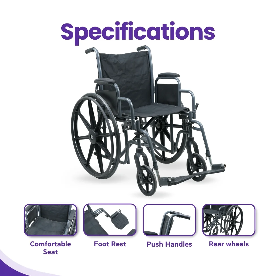 Standard Manual Wheelchair for Rent - Image 2