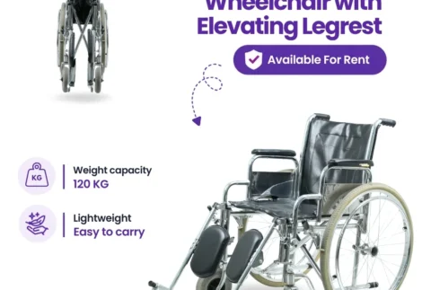 Standard Manual Wheelchair with Elevating Legrest for Rent