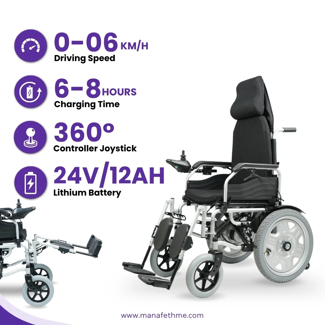 Electric Reclining Wheelchair for Rent - Image 3