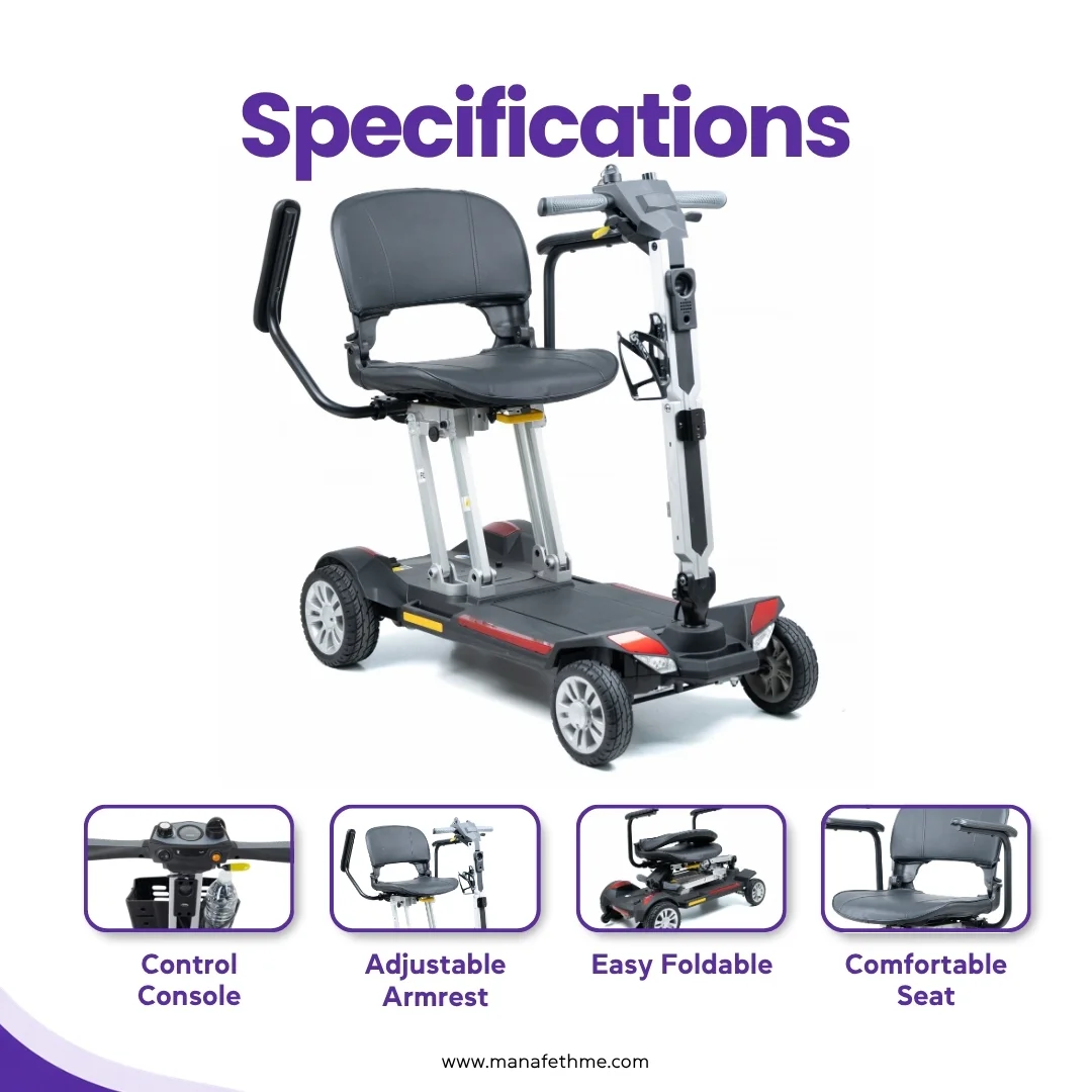 Foldable 4-Wheel Electric Scooter for Rent - Image 2
