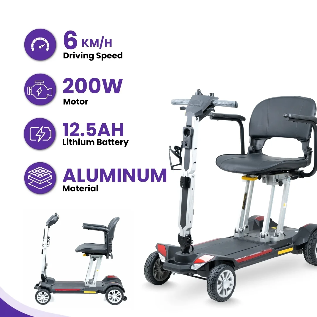 Foldable 4-Wheel Electric Scooter for Rent - Image 3