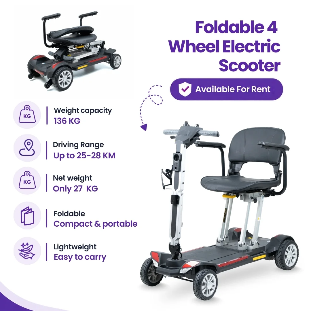 Foldable 4-Wheel Electric Scooter for Rent
