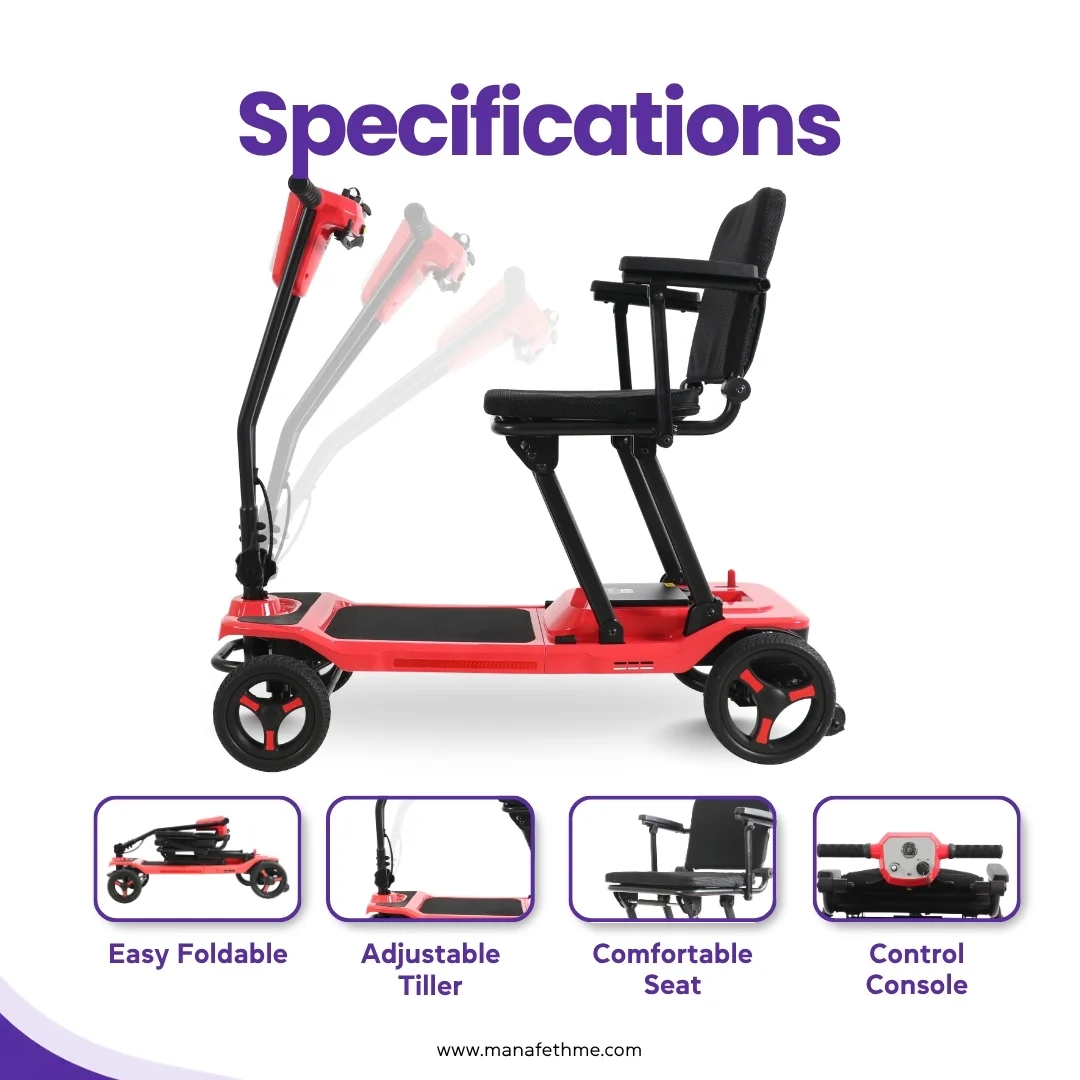 Lightweight Folding Electric Mobility Scooter for Rent - Image 2