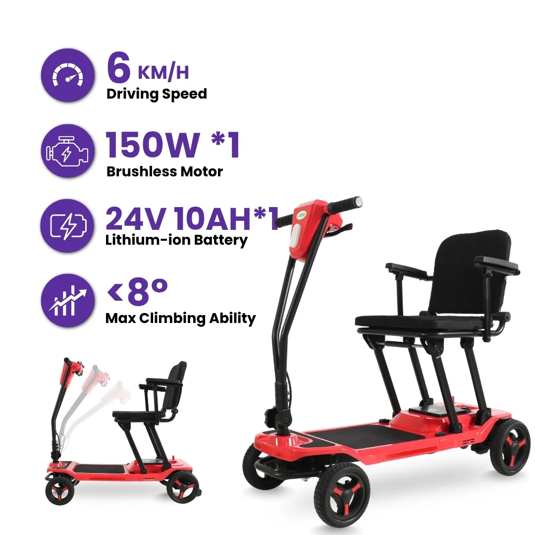 Lightweight Folding Electric Mobility Scooter for Rent - Image 3