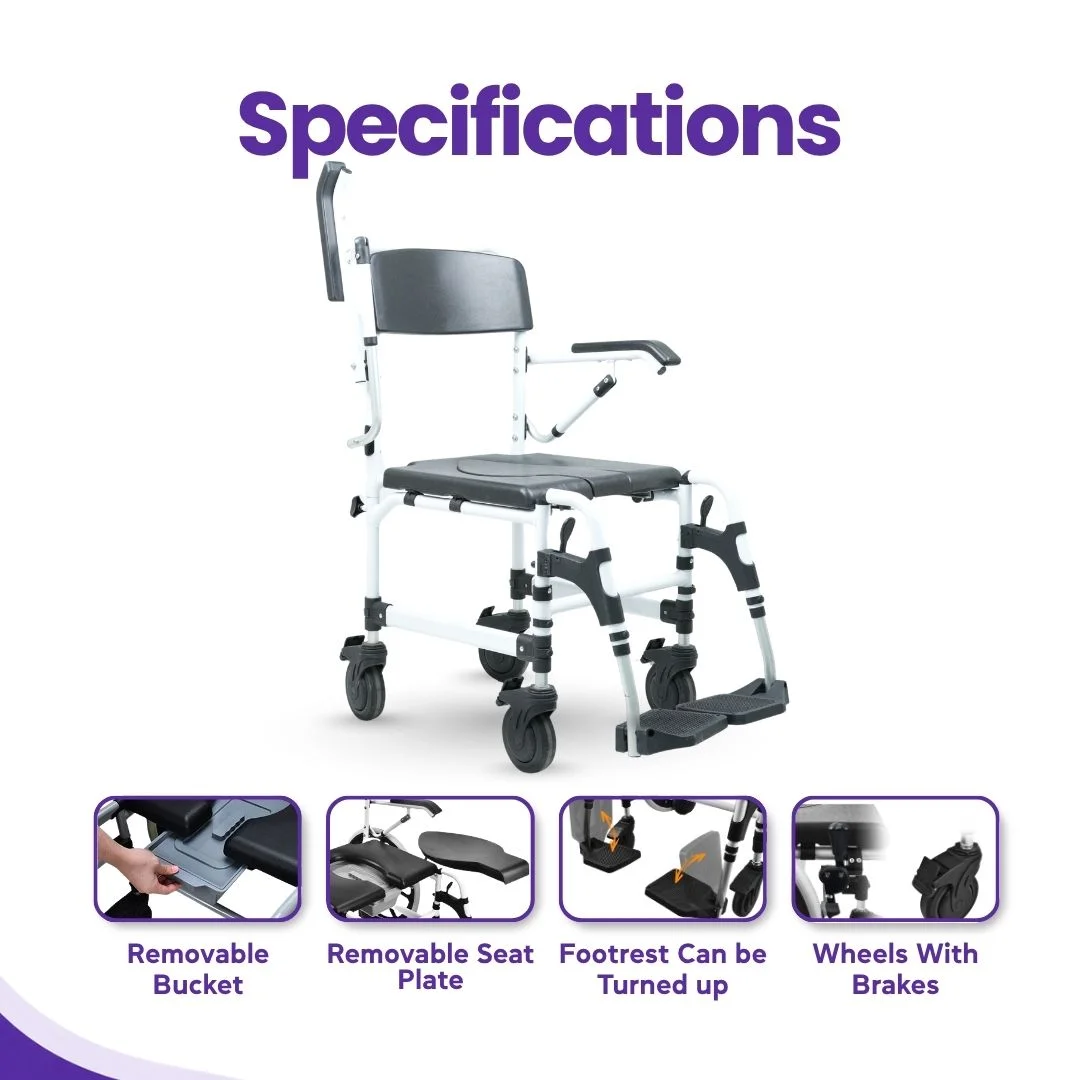 Lightweight Shower Commode Chair for Rent - Image 2