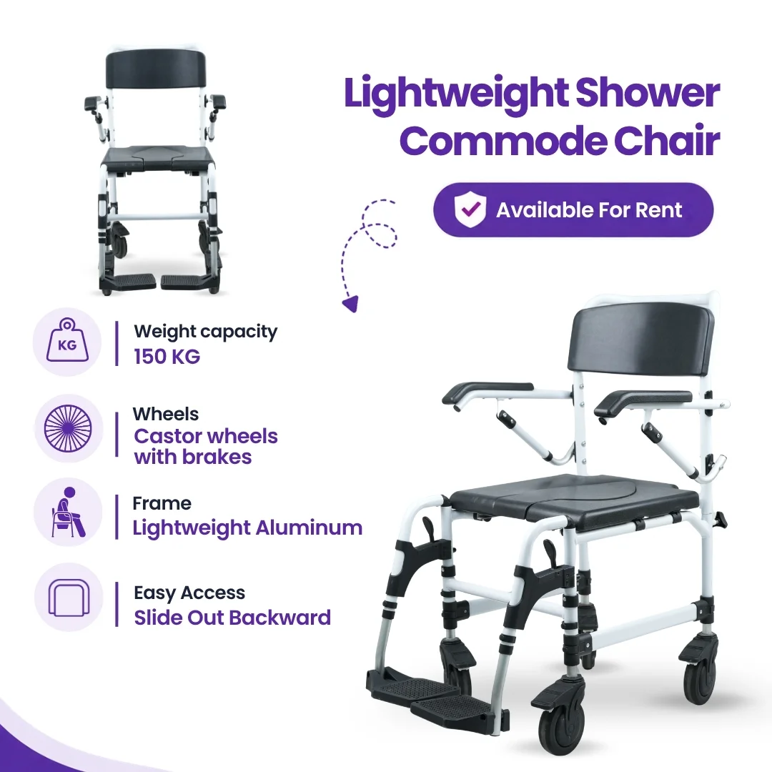Lightweight Shower Commode Chair for Rent